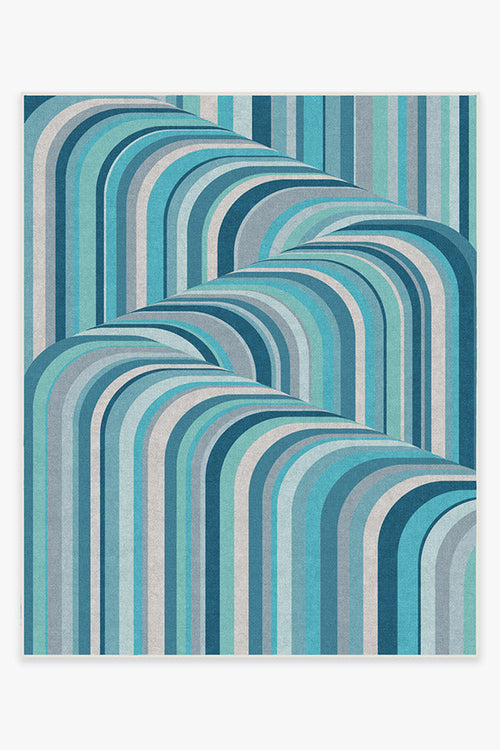 Jonathan Adler Waterfall Ocean Blue Tufted Rug