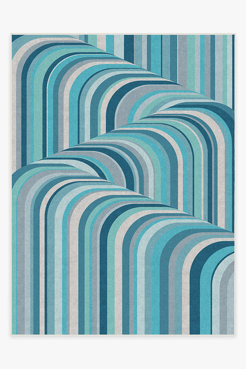 Jonathan Adler Waterfall Ocean Blue Tufted Rug